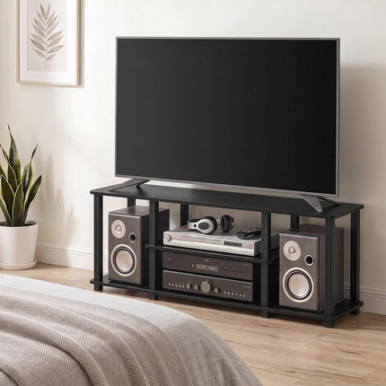 Furinno TURN-S-TUBE 3-Tier No Tools TV Stand for TV up to 50 In, Americano