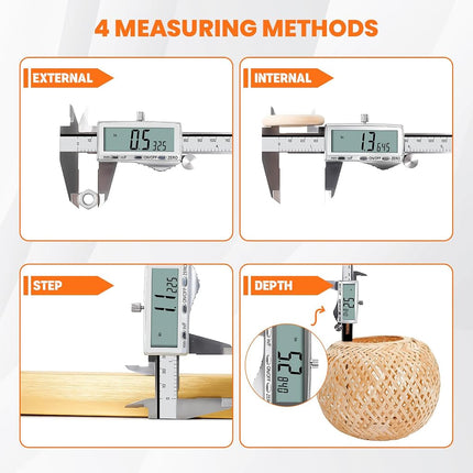HARDELL Digital Caliper, Rechargeable Calipers with Large LCD Screen