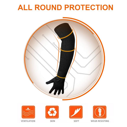 CAWANFLY Protective Kevlar Gloves With Sleeves - Level 5 Protection Heat & Cut Resistant Safety Gloves for Welding, Kitchen, Gardening