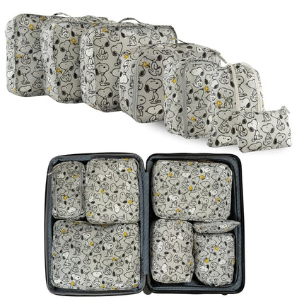 Franco Soft Organization Travel Storage Packing Cubes, 7 Piece Set, Peanuts-Snoopy
