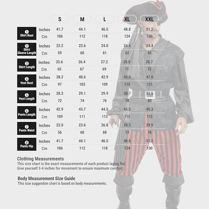 Spooktacular Creations Adult Men Dark Pirate Costume for Halloween, Costume Party, Trick or Treating, Cosplay Party