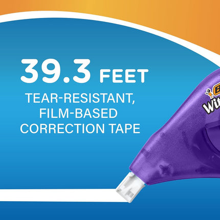 BIC WOTAPP418 EZ Correct Wite-Out Correction Tape, Multi-Colour