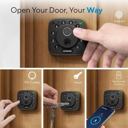 ULTRALOQ Bolt Fingerprint WiFi Smart Lock with Sensor,Works with Apple Home