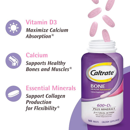 Caltrate 600+D3 Plus Minerals Calcium & Vitamin D3 Supplement (165-Count Tablets)