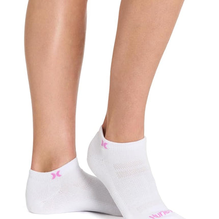 Hurley Women's 8 Pack Sport Ultra Soft Low Cut Socks, White/Orchid/Sunkissed, 8-10 UK