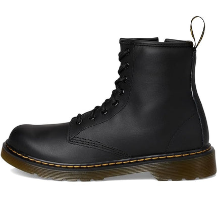 Bottes en cuir noir Dr.Martens Youth Delaney à 8 œillets, taille 5 M US Garçons / 6 US