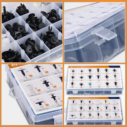GOOACC 820Pcs Car Push Retainer Clips Auto Fasteners Assortment -36 Sizes Nylon Bumper Fender Rivets and Fasteners Remover for Ford GM Toyota Honda Chrysler BMW Benz Nissan Subaru Audi Mazda