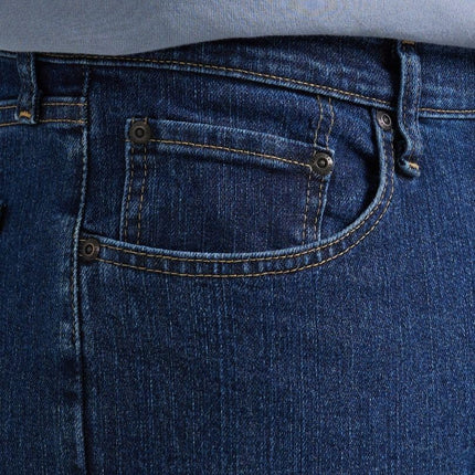Wrangler Men's Comfort Flex Waist Relaxed Fit Jean Jeans, Dark Stonewash, 36W / 32L