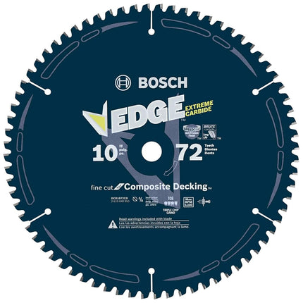 Bosch DCB1072CD 10" 72 Tooth Edge Circular Saw Blade for Composite Decking