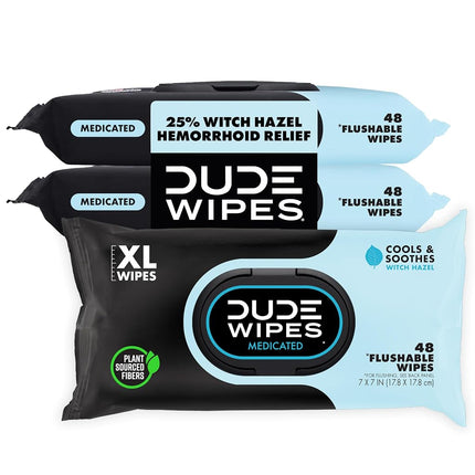 DUDE Wipes Medicated Flushable Wipes, Fragrance Fr