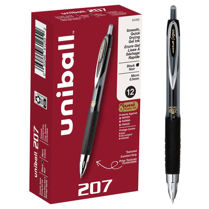 Uni-Ball Signo 207 Retractable Gel Pen, Micro Poin