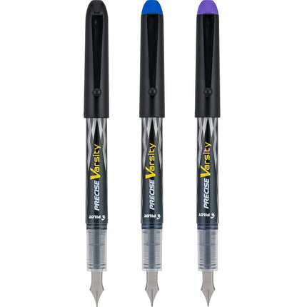 Pilot Varsity Disposable Fountain Pens, 3-Pack, Black/Blue/Purple Inks -90022