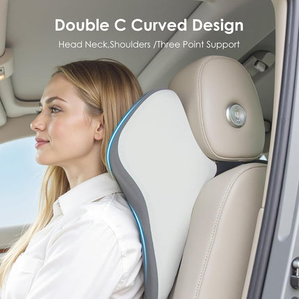 FLORICH Lumbar Support and Car Neck Pillow, Back Support and Headrest Pillow for Car Seat Driver, Memory Foam Back Neck Support Pillow and Car Seat Lumbar Support for Car Office Chair - Gray