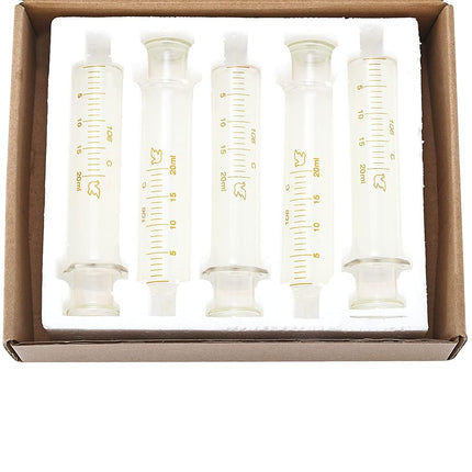 Jiaxix 5 Pack 20ml Glass Syringes With Caps