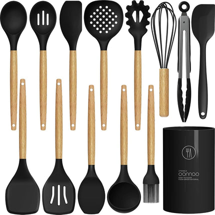 Silicone Cooking Utensils Set - 446°F Heat Resista
