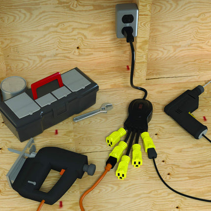 Multiprise 5 prises Stanley 31500 PowerSquid (Jaune) Câbles d'alimentation