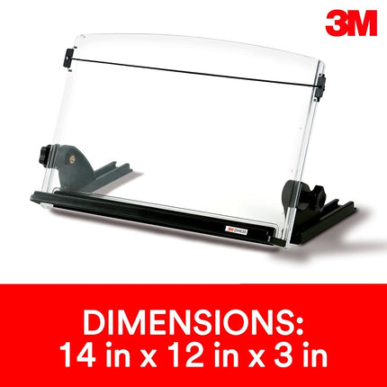 3M in-Line Document Holder 35.5cm x 30.4cm x 7.6cm DH630, Black/Clear