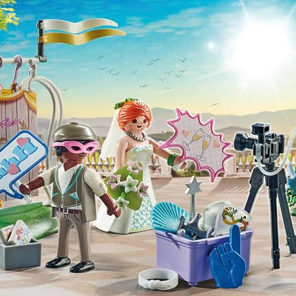 PLAYMOBIL 71367 City Life Wedding Photo Booth Promo Pack, photos of the wedding party, imaginative play fun with masks and many accessories, ceremonial role-play, playset suitable for children ages 4+