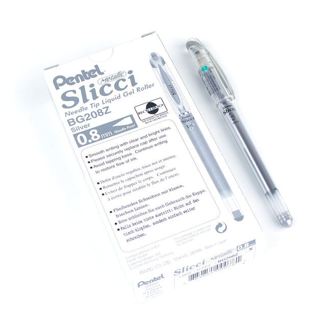 Pentel Arts Slicci Metallic 0.8 mm Needle Tip Gel 