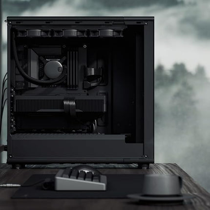 Fractal Design North XL Momentum Black - Glass Side Panel - Genuine Blackened Oak Wood Front - High Airflow PC Gaming Case - Three powerful 140mm Momentum Fans Included - ATX/E-ATX Support