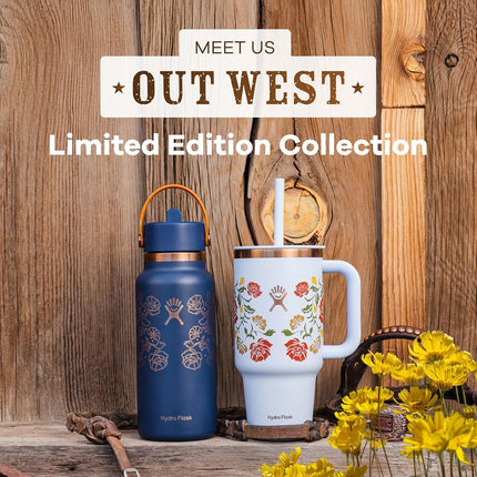Hydro Flask Water Bottle - Insulated Stainless Steel - Wide Straw Lid, Leakproof, Leakproof and Refillable in Western Dark Blue