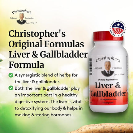 Dr. Christopher's Original Formulas Liver and Gall Bladder Formula Capsules, 100 Count (Pack of 2)
