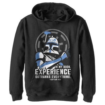 Fifth Sun Kids' Sudadera con Capucha para Niños Star Clone Wars Outranks Everything, Negro, Mediana