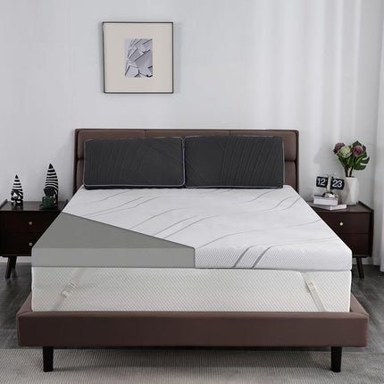 Ultra Firm Mattress Topper Full Size, 3 Inch Extra Firm Mattress Pad for Pain Relief, High Density Support Bed Topper with Removable & Washable Cover, CertiPUR-US, No Smell