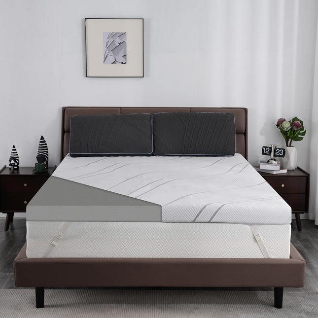 Ultra Firm Mattress Topper Queen Size, 3 Inch Extr