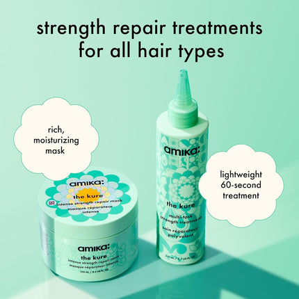 Amika The Kure Strength Repair Mask – Intensive Hair Mask For Dry, Damaged Hair – Deep Conditioning Hair Treatment With Plant Butters & Vegan Proteins – 250ml