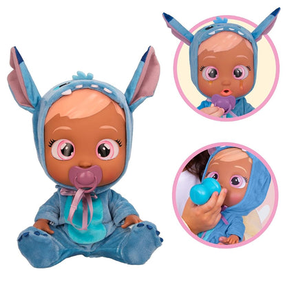 Cry Babies Disney Stitch Doll with Her Personalised Blue Pyjamas