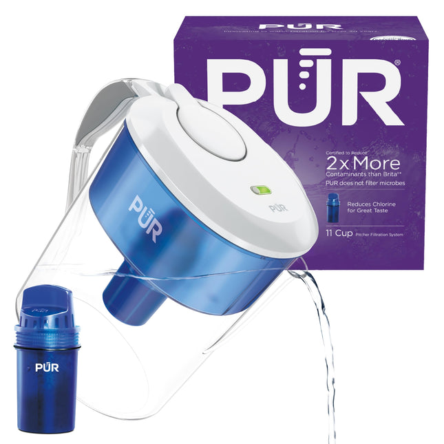 PUR 11-Cup Water Pitcher, 1 Genuine PUR Filter, Cl