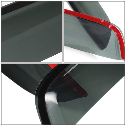 DNA MOTORING Set of 4 Tape-On Window Rain Guards for 2006-2008 Honda FIT GD3 Smoke Tint Window Visor Shade/Sun Wind/RAIN Deflector, WVS-057