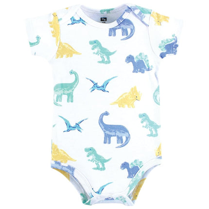 Hudson Baby Unisex Baby Cotton Bodysuits, Family Dino, 0-3 Months