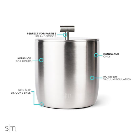 Simple Modern Insulated Ice Bucket with Lid, Scoop | 100oz, Stainless Steel
