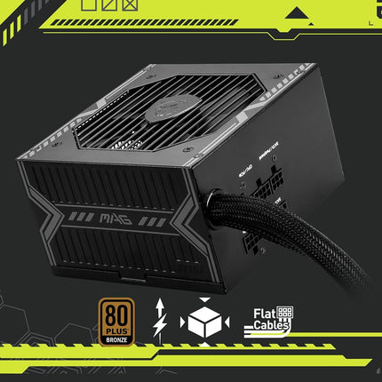 MSI MAG A650BE Gaming Power Supply - Certified 80 Plus Bronze 650W - Semi-Modular - Low Noise PSU ATX