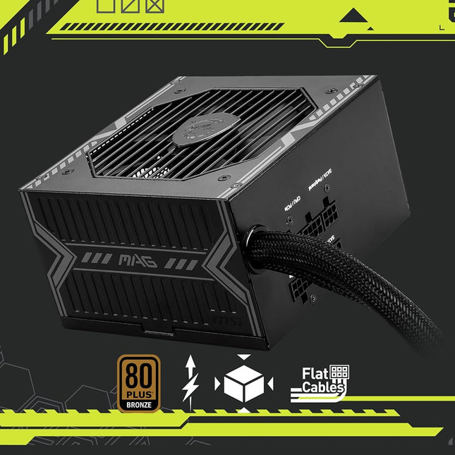 MSI MAG A650BE Gaming Power Supply - Certified 80 Plus Bronze 650W - Semi-Modular - Low Noise PSU ATX