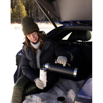 Stanley Classic Legendary Vacuum Bottle 1.5 qt Wide Mouth with Leakproof Cup Lid Keep Drinks Hot or Cold Packable for Travel Insulated Stainless Steel Thermal Bottle BPA-Free Black 2.0