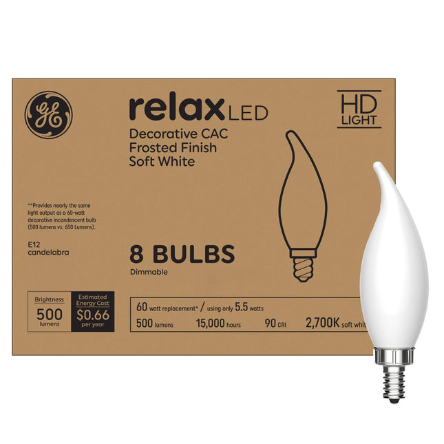 GE Lighting Relax LED Light Bulbs, 60 Watt Eqv, So