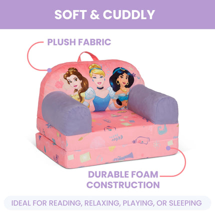 Delta Children - Disney Princess Fauteuil Enfant Dépliable Cozee Buddy, Rose