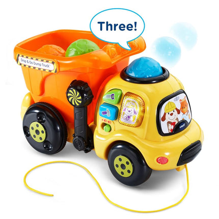 VTech Brand Drop and Go Dump Truck - Cartoon Theme for Kid, Aids in Hand-Eye Coordination & Motor Skill Development - Online Exclusive, 1.3 pounds