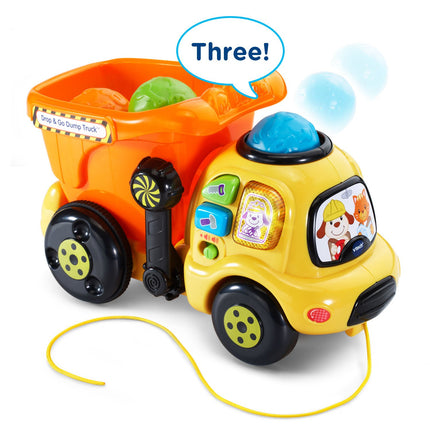 Camión Volquete VTech Brand Drop and Go - Tema de Dibujos Animados para Niños, Ayuda en la Coordinación Ojo-Mano y el Desarrollo de Habilidades Motoras - Exclusivo Online, 1.3 libras