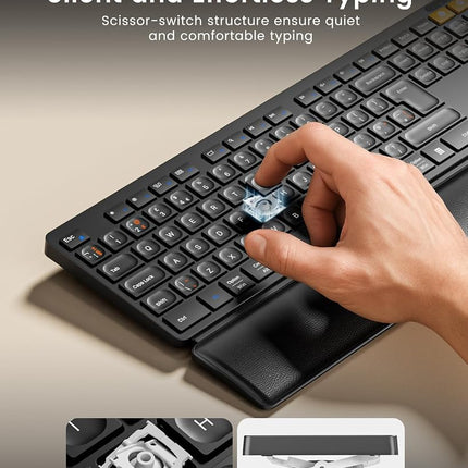 ProtoArc KM60 Bluetooth Wireless Keyboard and Mouse, Rechargeable