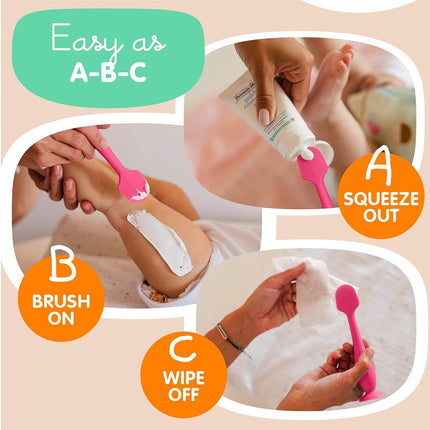 Baby Bum Brush, Original Diaper Rash Cream Applicator, Soft Flexible Silicone, Unique Gift, [Pink]