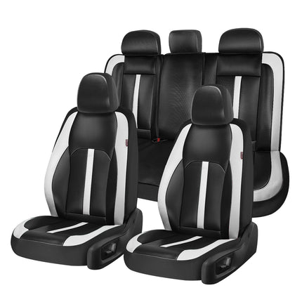 Coverado Leather Car Seat Covers Full Set & Carbon