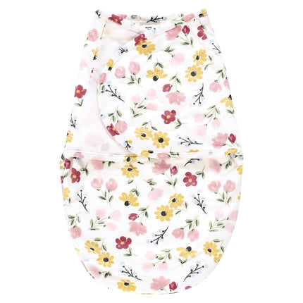 Gigoteuse d'emmaillotage Hudson Baby en fausse fourrure pour bébé fille, motif floral doux, 0-3 mois