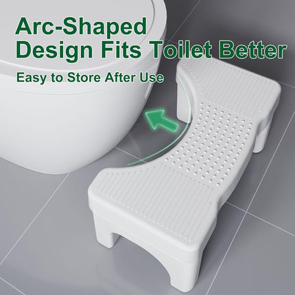 Kzeirm 9 inch Toilet Step Stool Squat Adult, Upgraded Toilet Feet Stool, Bathroom Poop Stools for Adults, Pooping Stool Strong Loading Bear Capacity, White, 1 Pack