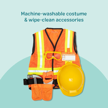 Melissa & Doug Construction Worker Role Play Costume Dress-Up Set (6 pcs)