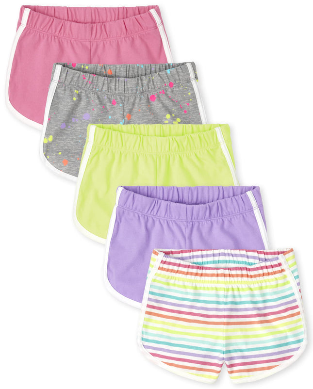 The Children's Place Girls Dolphin Shorts, Pink/Pu