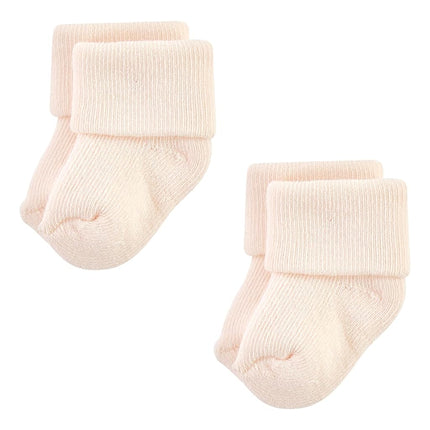 Hudson Baby Unisex Baby Cotton Rich Newborn and Terry Socks, Solid Blush Pink, 6-12 Months, Solid Blush Pink, 6-12 Months